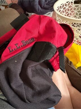 L.L. Bean Classic Duffle Bag – Red & Black Canvas Travel Gym Bag